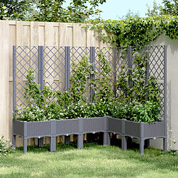 vidaXL Jardinière avec treillis bleu gris 160x120x142 cm PP