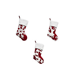 C228 3PCS Chaussettes de Noël Christmas Noël Porte de Noël Décorations suspendues Broderie Flanelle Sac à cadeau Cheminée Pendentif