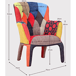 Nest Dream Fauteuil vintage recouvert de tissu patchwork - Capitone pas cher