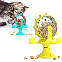 Universal Jouet interactif pour chat Moulin à vent Nourriture pour chat Produit de fuite pour animal de compagnie Structure de jeu Tour Ventouse Mangeur Jouet intelligent drôle pour chien | Jouet pour chat (bleu)