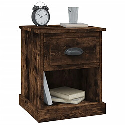 Acheter Maison Chic Table de chevet,Table de Nuit,Meuble de Rangement chêne fumé 39x39x47,5 cm bois d'ingénierie