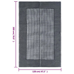 vidaXL Tapis d'extérieur Gris 120x180 cm PP pas cher