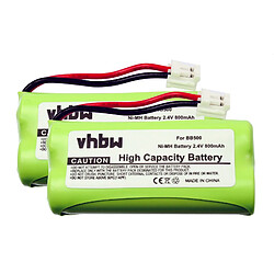 Vhbw 2 batteries 600mAh pour téléphone fixe sans fil Alcatel Versatis 50, 150, 250, 350 remplace BC102906, 87C, BT-34H, 60AAAH2BMJ, T377.