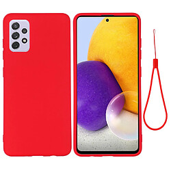 Coque en silicone anti-rayures avec sangle rouge pour votre Samsung Galaxy A73 5G