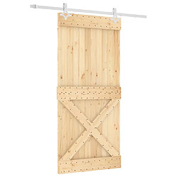 vidaXL Porte coulissante et kit de quincaillerie 95x210 cm pin massif