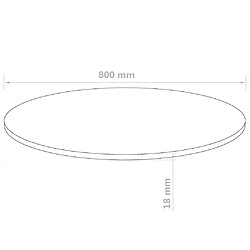 vidaXL Dessus de table Rond MDF 800 x 18 mm pas cher