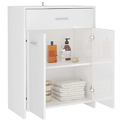 Acheter Maison Chic Armoire de salle de bain,Meuble de rangement,Meuble haut Blanc brillant 60x33x80 cm Aggloméré -GKD292739