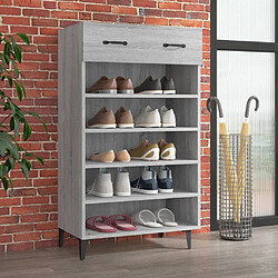 Maison Chic Armoire à Chaussures,Meuble de Rangement à Chaussures Sonoma gris 60x35x105 cm Bois d'ingénierie -MN70295