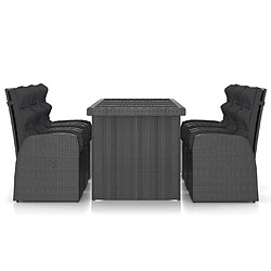 Avis Maison Chic Mobilier à dîner 7 pcs de jardin avec coussins - Ensemble table et chaises d'extérieur - Salon/Mobilier de jardin classique Résine tressée Noir -MN48532