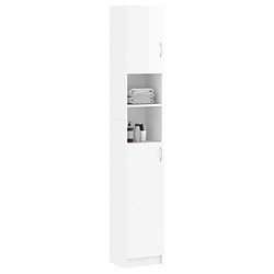 Avis Maison Chic Armoire de salle de bain,Meuble de rangement,Meuble haut Blanc brillant 32x25,5x190cm Aggloméré -GKD245307