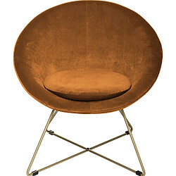 Atmosphera, Createur D'Interieur Fauteuil de salon en velours Evan - Ocre