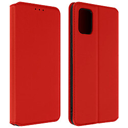 Avizar Housse pour Samsung Galaxy A51 Clapet Porte-cartes Fonction Support Vidéo rouge