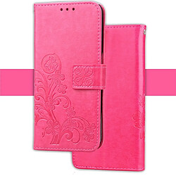 Wewoo Etui à rabat horizontal en cuir PU avec motif gaufré pour iPhone XR, avec support, logements pour cartes et portefeuille (Magenta)