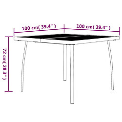 vidaXL Table de jardin anthracite 100x100x72 cm Treillis d'acier pas cher