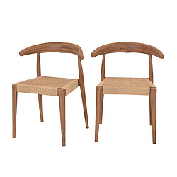 Rendez Vous Deco Chaise Alia en bois de teck et cordage type loom (lot de 2)