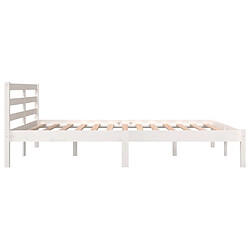 Maison Chic Lit adulte - Lit simple Cadre de lit,Structure du lit Contemporain Bois de pin massif 150x200 cm Blanc très grand -MN65257 pas cher