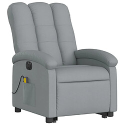 Avis vidaXL Fauteuil inclinable de massage électrique Gris clair Tissu