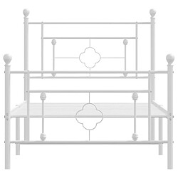 Maison Chic Cadre/structure de lit métal et tête de lit + pied de lit pour adulte - Lit Moderne Chambre blanc 90x190 cm -MN84671 pas cher