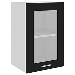 vidaXL Armoire en verre suspendue Noir 40x31x60 cm Bois d'ingénierie