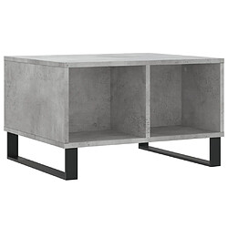 vidaXL Table basse Gris béton 60x50x36,5 cm Bois d'ingénierie