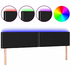 Maison Chic Tête de lit moderne à LED lumineuse pour chambre - Décoration de lit Noir 160x5x78/88 cm Tissu -MN94696