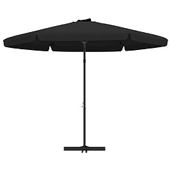 Helloshop26 Parasol d'extérieur avec mât en acier 300 cm noir 02_0008191