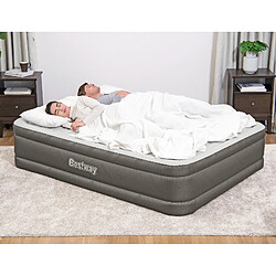 Matelas Gonflable Bestway Tough Guard 203x152x46 cm Pompe Gonflage Intégrée|Supporte Jusqu'à 350Kg|Taille Queen|Sac de Rangement