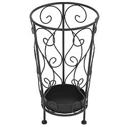 vidaXL Porte-parapluie Style vintage Métal 26 x 46 cm Noir