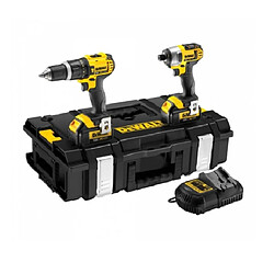 DeWalt - Kit 2 outils 18V 4Ah perceuse compacte + visseuse à choc - DCK285M2