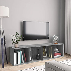 vidaXL Bibliothèque/Meuble TV Sonoma gris 143x30x36cm Bois ingénierie