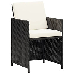 Maison Chic Lot de 4 Chaises de jardin,Fauteuil d'extérieur Résine tressée Noir -MN14756