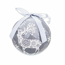 BigBuy Christmas Boules de Noël Argenté Argent Papier Polyfoam Cerf 7,5 x 7,5 x 7,5 cm (14 Unités)