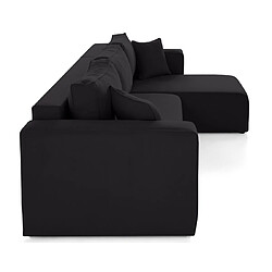 Bestmobilier Topaze - canapé d'angle déhoussable réversible 4 places en tissu