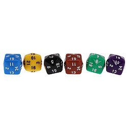 Pack De 6pcs Multi Sided Dés Pour D \u0026 D Trpg Partie Jeux De Société De Jeu Opaque D24