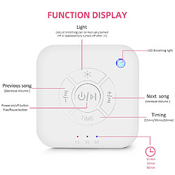 Universal Moniteur de câble de bébé Machine à bruit blanche USB rechargeable Temporisation d'arrêt Sommeil Acoustique Sommeil Relaxation Bébé Adulte Bureau