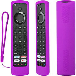 SANAG Housse Coque En Silicone Pour Jvc/Bush/Toshiba/Xiaomi/Fire Tv Telecommande Vocale, Etui De Protection Pour Jvc Telecommande, Antiderapage, Antisismique, Lavable(Violet)