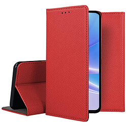 Htdmobiles Housse pour Oppo A78 5G / A58 5G - etui coque pochette portefeuille + film ecran - ROUGE MAGNET