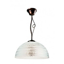 Lumière Suspension Emilio Verre,acier Marron 1 ampoule 45cm