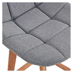 Acheter Moloo OWEN - Chaise de bar scandinave tissu Gris pied hêtre (x2)