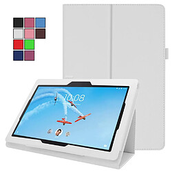 Etui en PU support de litchi blanc pour votre Lenovo Tab E10 10.1 pouces