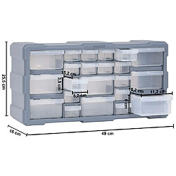 vidaXL Organisateur multi-tiroirs avec 22 tiroirs 49x16x25,5 cm pas cher