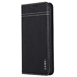 Wewoo Coque Pour iPhone 11 Pro GEBEI Etui de protection en cuir à rabat avec support et fentes cartes Noir