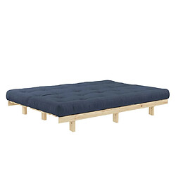 Avis Inside 75 Banquette convertible futon LEAN bois de pin coloris bleu marine 130x200 cm