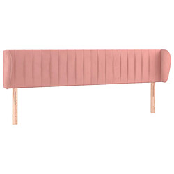 Maison Chic Tête de lit scandinave avec oreilles,meuble de chambre Rose 163x23x78/88 cm Velours -MN42378