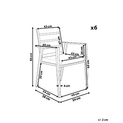 Avis Beliani Lot de 6 chaises TAVIANO Métal Noir