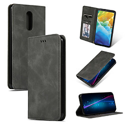 Wewoo Housse Coque Etui en cuir avec rabat horizontal magnétique Business Skin Feel pour LG Stylo 5 gris foncé