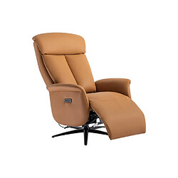 Vente-Unique Fauteuil relax électrique en simili camel TUOPI pas cher