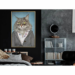 Paris Prix Affiche Murale Encadrée Animal Alter Ego Cat 40 x 60 cm Or