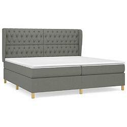 Maison Chic Lit Adulte - Lit simple Lit à sommier tapissier avec matelas moelleux - Meuble de Chambre - Gris foncé 200x200cm Tissu -MN38658