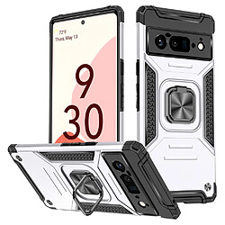 Coque en TPU anti-chocs avec béquille à anneau magnétique, argent pour votre Google Pixel 6 Pro